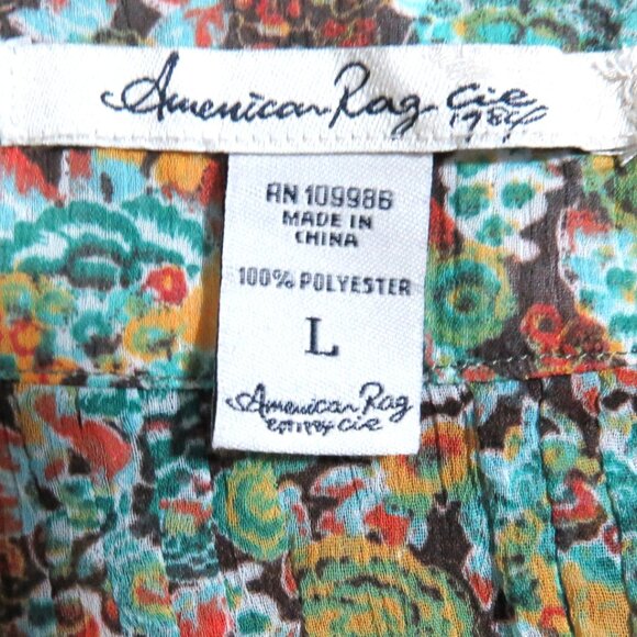 American Rag Floral Pleated Sleeveless Blouse – Size Large - Picture 7 of 8